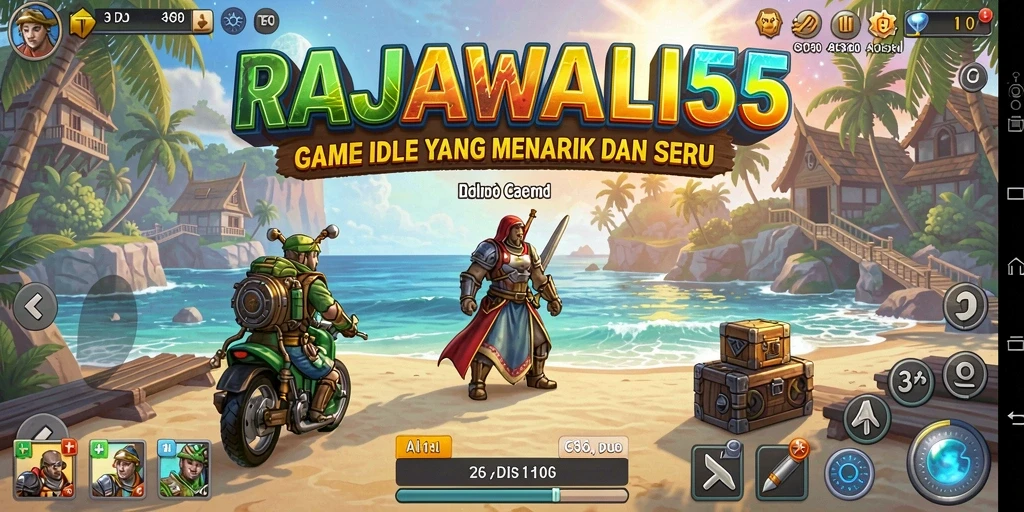 Tampilan gameplay <strong>RAJAWALI55</strong> yang menawan dan interaktif dalam genre Idle.