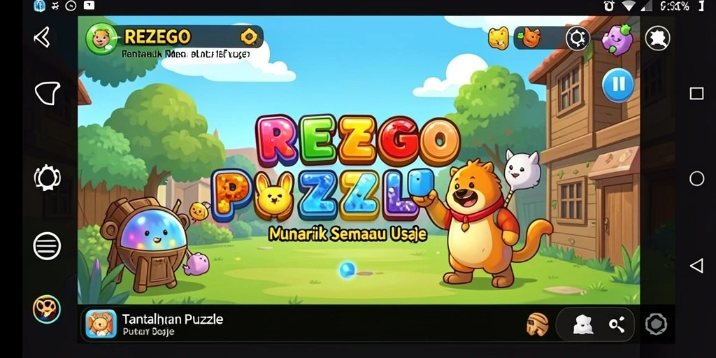 Tampilan menarik dari gameplay REZEGO yang menantang.