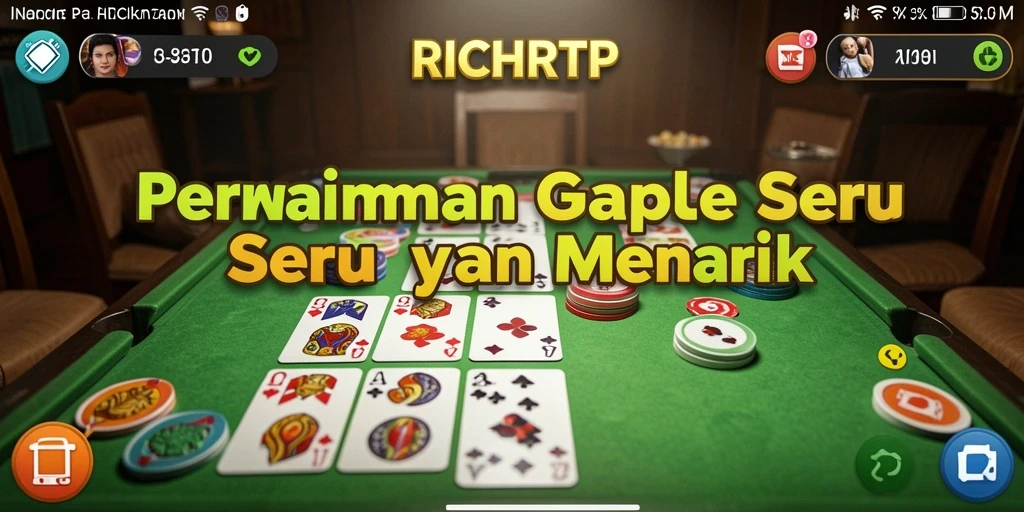 Screenshot gameplay RICHRTP menampilkan pertarungan seru antara pemain Gaple.